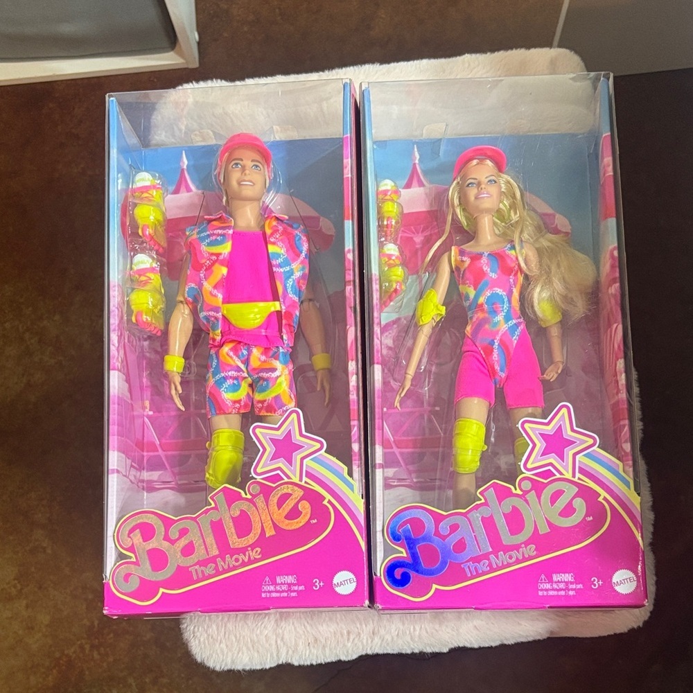 Barbie The Movie Ken and Barbie Dolls in skating outfits Brand New​